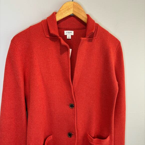J. Crew Factory NWT Orange Sweater Blazer - size Small - Picture 4 of 8